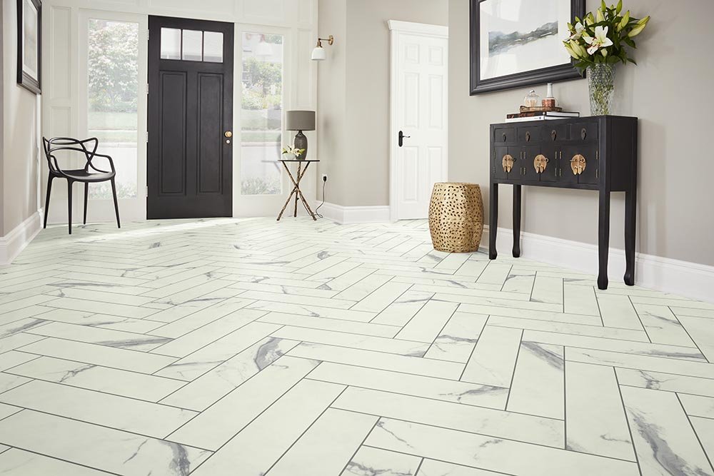 Entry Foyer Luxury Vinyl Tile Herringbone LVT -  CarpetsPlus COLORTILE of Racine in  Racine, WI